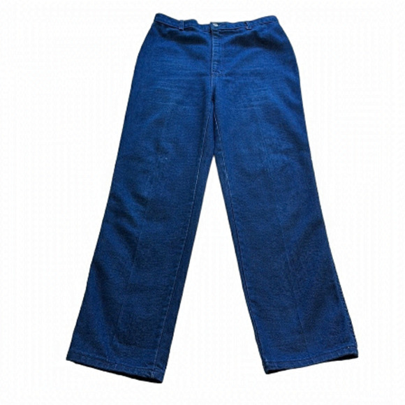 Jean St. Germain Vintage Blue Denim High Rise Straight Jeans - Size 14 - Picture 1 of 11